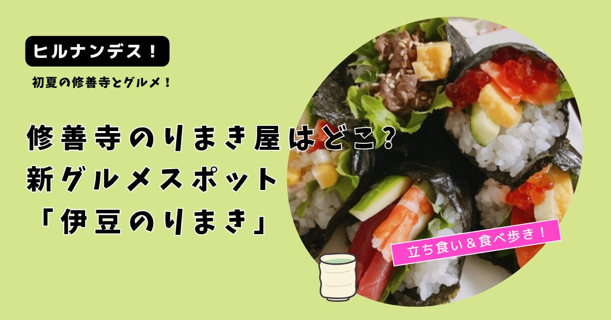 【ヒルナンデス！】修善寺のりまき屋はどこ?新グルメスポット「伊豆のりまき」