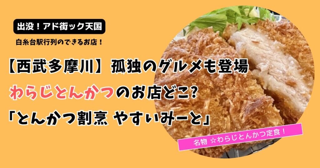 【アド街ック天国】西武多摩川線わらじとんかつ定食のお店どこ?「やすいみーと」