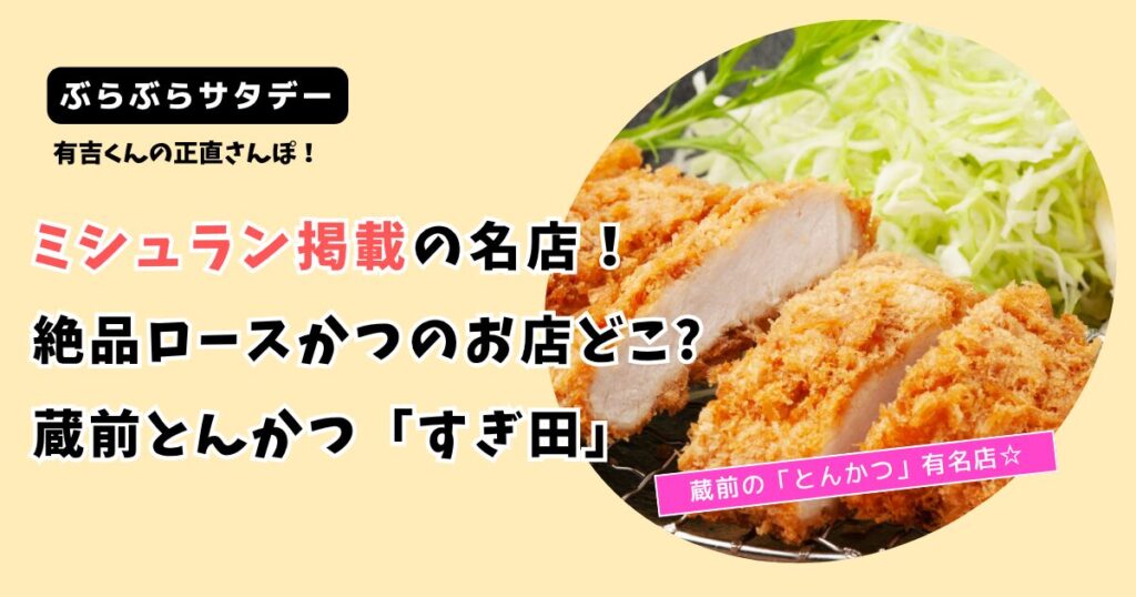 【有吉くんの正直さんぽ】蔵前ロースかつのお店どこ?ミシュラン掲載とんかつ「すぎ田」
