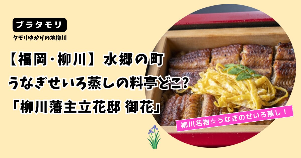【ブラタモリ】福岡･柳川うなぎせいろ蒸しの料亭どこ?「柳川藩主立花邸 御花」