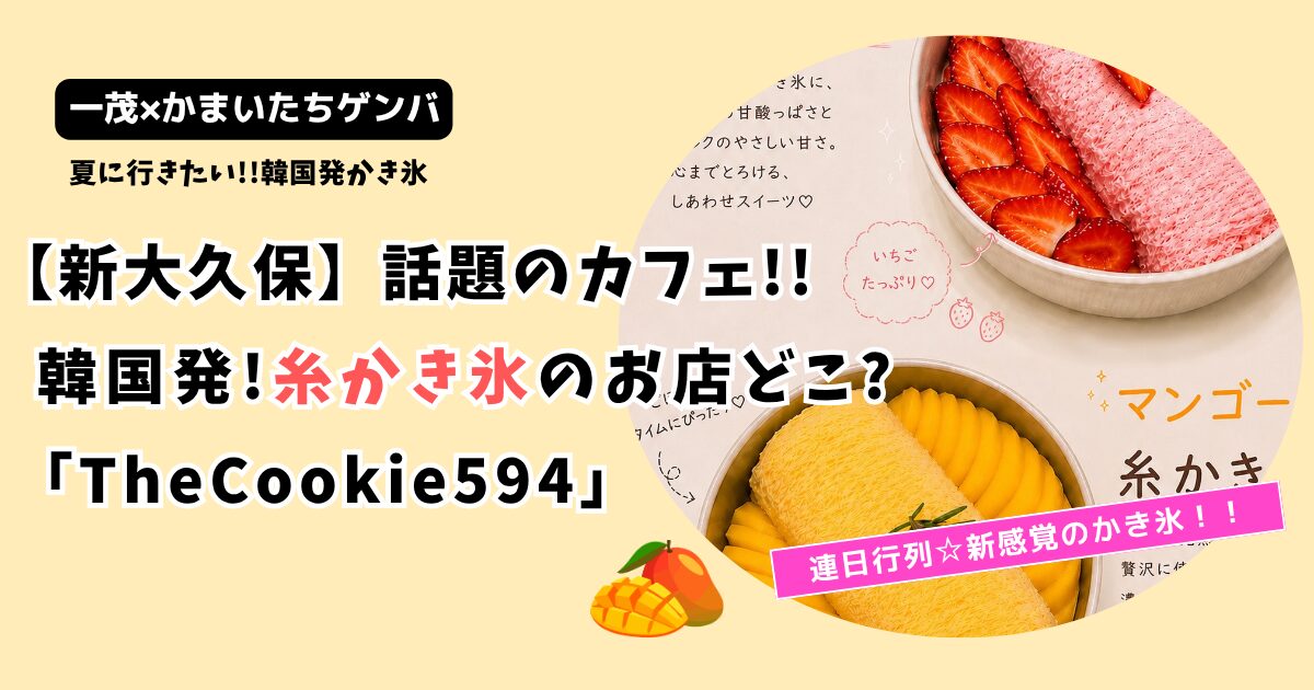 【一茂かまいたちゲンバ】新大久保の糸かき氷のお店どこ?「TheCookie594」