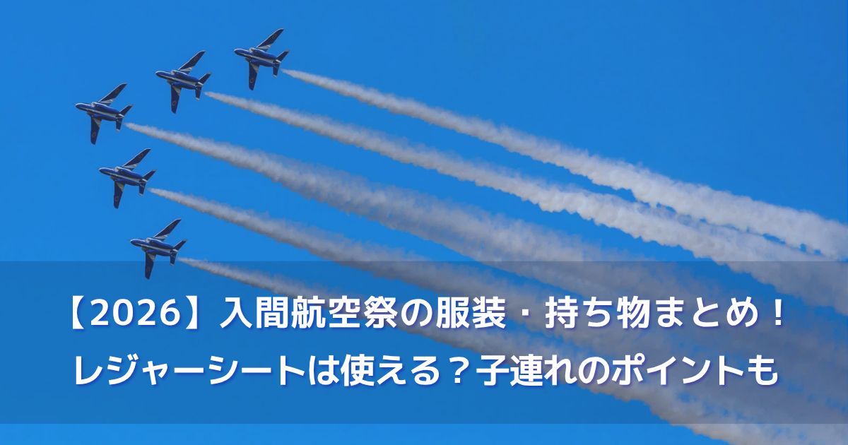 【2026】入間航空祭の服装・持ち物まとめ！レジャーシートは使える？子連れのポイントも